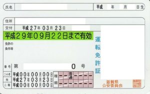グリーン免許の見本